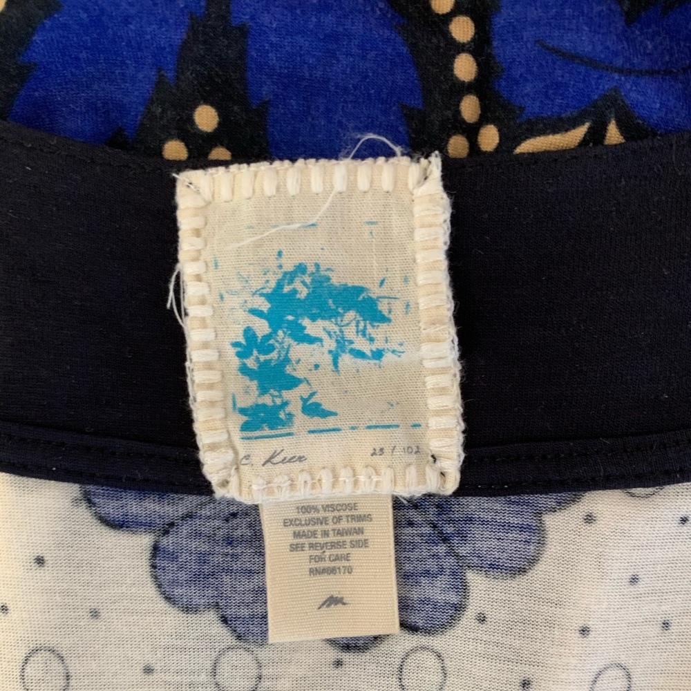 Anthropologie C Keer White with BlueFloral Blouse - Picture 5 of 5